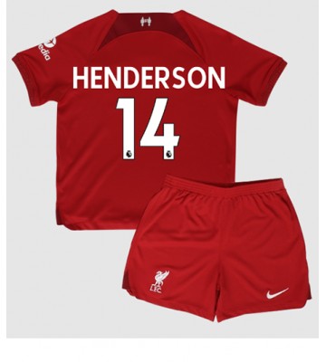 Liverpool Jordan Henderson #14 Hjemmedraktsett Barn 2022-23 Kortermet (+ Korte bukser)